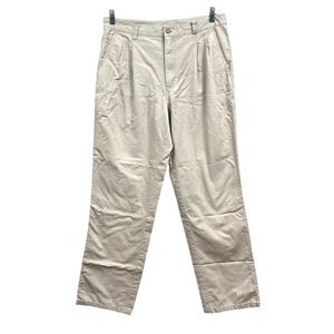 Giovanni Valentino Mens Pants Straight Pleated Pockets Beige W36 Made in Italy*